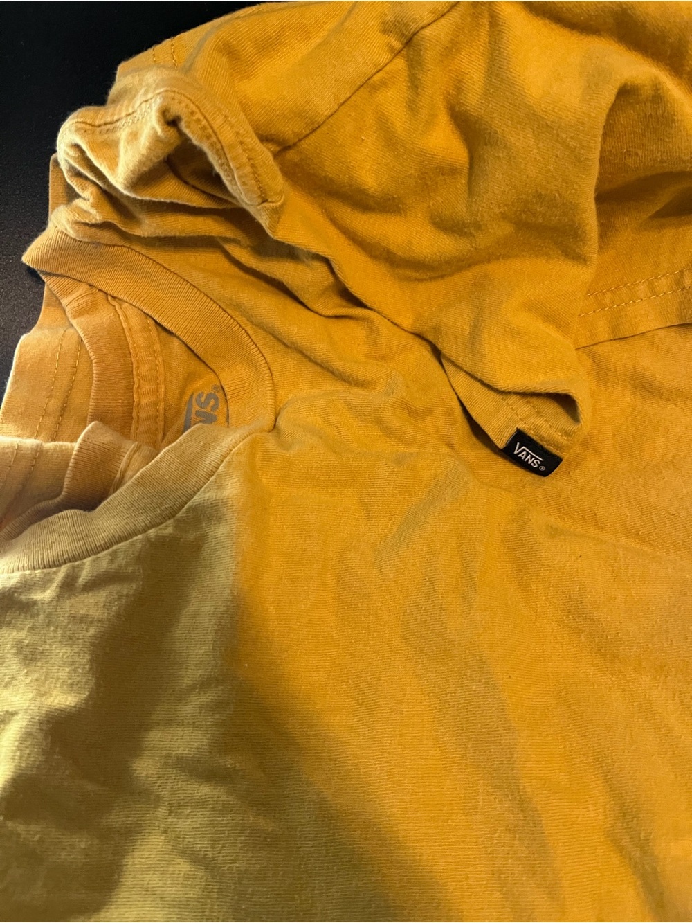 Vans Golden Yellow Crewneck Tee with Side Logo Tag